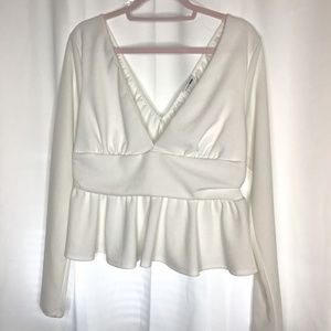 Arms Around Me Peplum Top 1X (fashion nova)